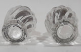 Vintage Brass Spire Top Swirl Pattern Glass 2 3/4" Tall Salt and Pepper Shaker Set