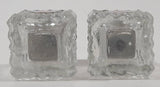 Vintage Nova Scotia Metal Top Clear Glass Small 1 3/4" Tall Salt and Pepper Shaker Set