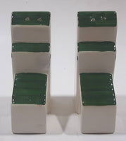 Vintage Foxwarren Manitoba Grain Elevator Shaped Ceramic 3 1/2" Tall Salt and Pepper Shaker Set