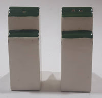 Vintage Foxwarren Manitoba Grain Elevator Shaped Ceramic 3 1/2" Tall Salt and Pepper Shaker Set