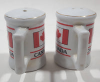 Canada Flag Themed Ceramic 6 1/2" Tall Salt and Pepper Shaker Set