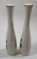 Vintage Yellow Flower Themed Thin Ceramic 6 1/2" Tall Salt and Pepper Shaker Set