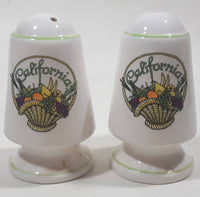 Vintage California Basket of Fruit and Vegetables Themed 3 1/8" Tall Salt and Pepper Shaker Set Made in Korea