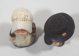 Vintage Hallmark Cards Thanksgiving Pilgrims Man and Woman Plastic 3 1/4" Tall Salt and Pepper Shaker Set