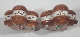 Vintage Gingerbread Men Cookies Shaped Ceramic 3 3/4" Tall Salt and Pepper Shaker Set