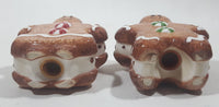 Vintage Gingerbread Men Cookies Shaped Ceramic 3 3/4" Tall Salt and Pepper Shaker Set