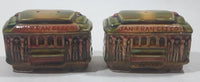 Vintage EFCCO San Francisco Trolley Car Ceramic 2 3/4" Long Salt and Pepper Shaker Set Made in Japan