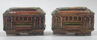 Vintage EFCCO San Francisco Trolley Car Ceramic 2 3/4" Long Salt and Pepper Shaker Set Made in Japan