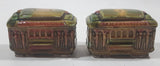 Vintage EFCCO San Francisco Trolley Car Ceramic 2 3/4" Long Salt and Pepper Shaker Set Made in Japan