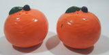 Vintage Florida Orange Shaped Ceramic 2 1/4" Tall Salt and Pepper Shaker Set