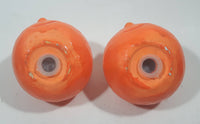 Vintage Florida Orange Shaped Ceramic 2 1/4" Tall Salt and Pepper Shaker Set