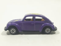 Vintage Yatming No. 1009 Volkswagen Beetle "Smile!" #9 Purple Die Cast Toy Car Vehicle