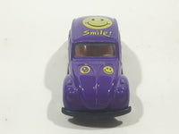 Vintage Yatming No. 1009 Volkswagen Beetle "Smile!" #9 Purple Die Cast Toy Car Vehicle