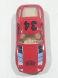 Vintage Yatming No. 1034 Porsche 928 "Rallye Monte Carlo" #34 Red Die Cast Toy Car Vehicle
