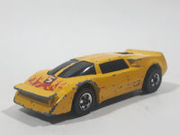 Vintage 1985 Hot Wheels Crack-Ups Exotic (side crash) Side Banger Yellow Die Cast Toy Muscle Car Vehicle Hong Kong