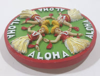 Aloha Hula Girl 3D Resin 3" Diameter Fridge Magnet