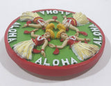 Aloha Hula Girl 3D Resin 3" Diameter Fridge Magnet