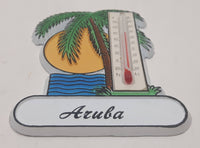 Aruba Palm Tree Ocean Sun Themed Thermometer 2 5/8" x 3 1/8" Rubber Fridge Magnet