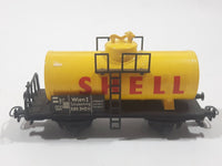 Kleinbahn HO Scale SHELL Tanker Tank Wagon Car Yellow and Black Plastic and Metal Train Car Vehicle Made in Austria