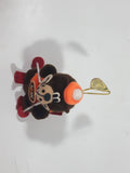 Vintage A&W Root Beer Bear Skiing with Red Skis 3 3/4" Tall Plush Stuffed Character Hanging Christmas Tree Ornament