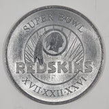 2001 2002 Budweiser NFL Football Super Bowl World Champions Washington Red Skins XVII XXII XXVI 1 3/8" Diameter Metal Coin Token