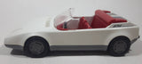 Vintage 1987 Geobra Playmobil 3758 GSL White Plastic Toy Sports Car Vehicle with Flip Up Head Lights and Opening Trunk Engine Bay