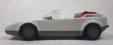 Vintage 1987 Geobra Playmobil 3758 GSL White Plastic Toy Sports Car Vehicle with Flip Up Head Lights and Opening Trunk Engine Bay
