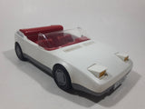 Vintage 1987 Geobra Playmobil 3758 GSL White Plastic Toy Sports Car Vehicle with Flip Up Head Lights and Opening Trunk Engine Bay