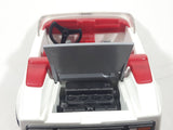 Vintage 1987 Geobra Playmobil 3758 GSL White Plastic Toy Sports Car Vehicle with Flip Up Head Lights and Opening Trunk Engine Bay