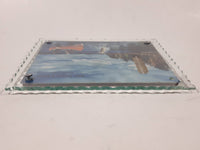 Vintage Craig's Furniture & Grocery Lintlaw Saskatchewan Canoe Lake Fishing Scene 7" x 9" Glass Covered Advertising Thermometer