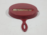 Vintage Granger's Grocery & Meat Domremy Saskatchewan Red Frying Pan Shaped 4" x 5 1/2" Plastic Advertising Thermometer