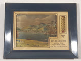 Vintage Mike's Save-A-Dollar Store General Store Meath Park Saskatchewan Mike and Elsie Ewanchyna Copper, Gold, Silver Foil Themed Lake Picture 6 1/2" x 8 1/2" Plastic Framed Advertising Thermometer