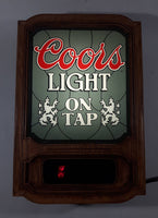 Vintage 1981 Adolph Coors Light On Tap Beer Light Up Electric 11" x 16" Digital Clock Wall Sign