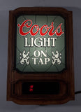 Vintage 1981 Adolph Coors Light On Tap Beer Light Up Electric 11" x 16" Digital Clock Wall Sign