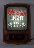 Vintage 1981 Adolph Coors Light On Tap Beer Light Up Electric 11" x 16" Digital Clock Wall Sign