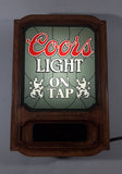 Vintage 1981 Adolph Coors Light On Tap Beer Light Up Electric 11" x 16" Digital Clock Wall Sign