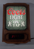 Vintage 1981 Adolph Coors Light On Tap Beer Light Up Electric 11" x 16" Digital Clock Wall Sign