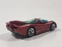 1995 Hot Wheels Power Pistons Dark Red Die Cast Toy Race Car Vehicle