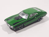 2012 Hot Wheels Muscle Mania Ford '72 Ford Gran Torino Sport Green Die Cast Toy Muscle Car Vehicle