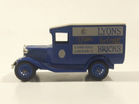 Lledo Days Gone 1934 Ford Model A Van Lyons Ice Cream Bricks Cadby Hall London Blue and White Die Cast Toy Car Vehicle