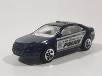 2015 Hot Wheels Batman Ford Fusion Gotham City Police Metalflake Dark Blue Die Cast Toy Car Cop Law Enforcement Vehicle