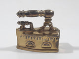 Vintage Miniature Dollhouse Sized 1 3/4" Long Brass Sad Iron