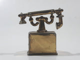 Vintage Miniature Dollhouse Sized 2" Tall Brass Rotary Telephone