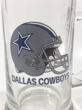 Dallas Cowboys NFL Football Team 5 1/2" Tall Clear Glass Beer Mug