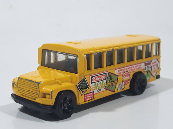 1998 Hot Wheels Mixed Signals School Bus Yellow Die Cast Toy Car Vehicle