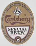 Carlsberg Special Brew Very Strong Export Lager Oval Shaped Paper Beverage Drink Coaster