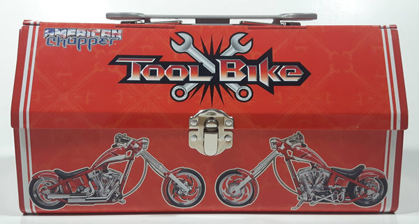 2005 Discovery Communications American Chopper Custom Motorcycles Tool Bike Tin Metal Lunch Box with Wrench Handle