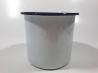 Notre Dame Fighting Irish Football Team Speckled White Blue Rimmed Enamel Metal Coffee Mug Cup