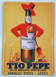 Tio Pepe Sherry Sol De Andalucia Embotellado Gonzalez Byass - Jerez 7 1/2" x 11" Tin Metal Sign