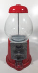 Red Metal and Glass Dome 11 1/2" Tall Gumball Machine Dispenser